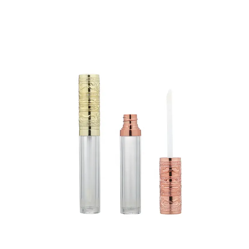 ZP63847 4.9ml nuovo design luxury gold lip gloss tubes round liquid lip gloss container mascara eyeliner bottle packaging cosmetico