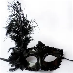 Melhor Feather Masquerade Máscara Estilo Veneziano das Mulheres para o Mardi Gras e Halloween Partes Cosplay e Traje Acessório