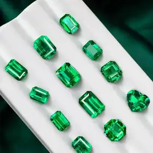 Hailer Jewelry Wholesale Price By Carat GRA Certified Hydrothermal Emerald Colombian Green Lab Grown Emerald Loose Gemstones