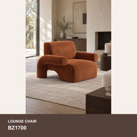 Fauteuil d'appoint moderne en velours, fauteuil rembourré à siège unique, fauteuil lounge pour salon, hall d'hôtel
