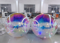 Grand ballon miroir gonflable en PVC réutilisable et durable, grosses boules brillantes imperméables pour la décoration
