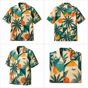 Camisa de Boliche con Cuello Cubano Personalizada, Estampado Tropical, Estilo Vegas Resort, Manga Corta, Abotonada, Retro, con Logotipo Personalizado OEM - Product Image 3