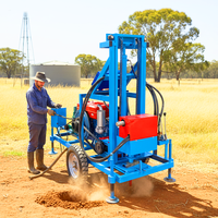 Machine de forage de puits d'eau portable hydraulique diesel de haute qualité avec garantie d'un an, 35 CV, 150 m, avec trépan triconique