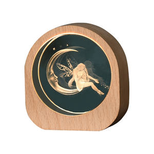 Nuova sfera di cristallo trasparente bianco stellato 3D laser angelo luce notturna luminosa lampada da tavolo led per decorazione camera da letto di San Valentino - Product Image 6