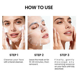 <span class=keywords><strong>Masque</strong></span> facial en feuille CLOVER RENA Vegan à l'acide hyaluronique et à la vitamine C, raffermissant, éclaircissant, hydratant, apaisant, bio, format familial jumbo - Product Image 6