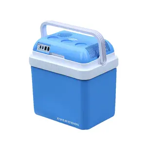 EVERCOOL Kulkas Kecil Portabel 24 Liter, Kotak Pendingin Peltier Kulkas Portabel Dc 12V