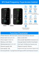 Bluetooth tuya APP 125Khz + 13.56Mhz RFID carte contrôle d'accès clavier porte serrure ouvre IP67 étanche