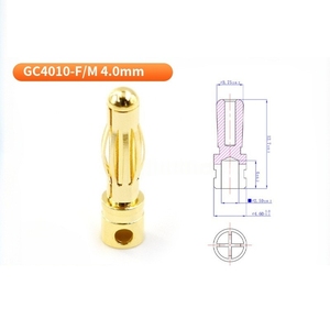 Juego de Conectores de Bala Chapados en Oro Amass GC4010-F/M de 4.0 mm, Corriente Continua de 32 A para Motor RC y ESC - Product Image 3