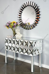 Venta al por mayor de alta calidad moderna Sol en forma de mosaico espejo de pared redondo - Product Image 2