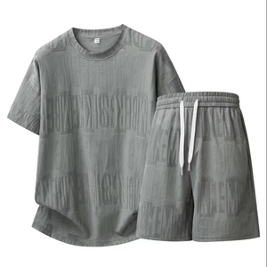 T-shirt en tricot jacquard pour homme, respirant, léger, streetwear d'été - Product Image 1