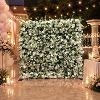 Mur de fleurs 3D 5D de 8 pieds, toile de fond pour mariage, panneau de fleurs artificielles en soie fait main pour Noël, Pâques, décoration murale de roses