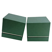 Boîte cadeau rigide écologique et recyclable avec couvercle vert personnalisé, doublée d'éponge, pour bijoux, portable, entièrement personnalisable, petit MOQ