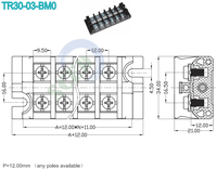 Bornier de rail PC Offre Spéciale SCED utilisé dans l'alimentation 10-20AWG M4 vis en acier 12.00mm bornier CE CUL