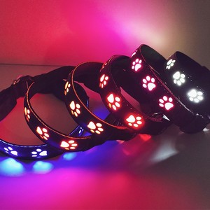 Correa para Perro K560 <span class=keywords><strong>2026</strong></span> <span class=keywords><strong>LED</strong></span> Multicolor con Collar Luminoso Recargable con Diseño de Huella de Pata - Product Image 2