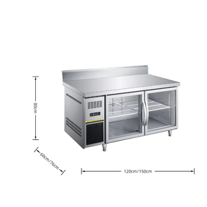 NE-1021 Triple Door Undercounter Commercial <b>Kitchen</b> Food Prep Work Table Refrigerator Freezer Backsplash Energy Star Digital - Product Image 2