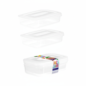 Confezione da 2 contenitori per alimenti in plastica Danube con coperchi rettangolari, 0,85L - Product Image 2