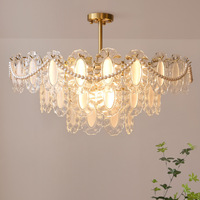 Lustre en cristal de luxe français petit Design simple moderne lampes suspendues romantiques chaudes pour salon chambre Internet célébrité