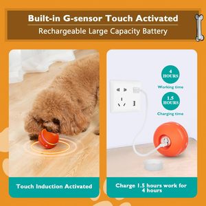 Balle interactive classique pour <span class=keywords><strong>chien</strong></span>, motif dessin animé, durable, activée par le mouvement, rechargeable par USB, jouet à mâcher pour chiens de petite et moyenne taille, écologique - Product Image 5