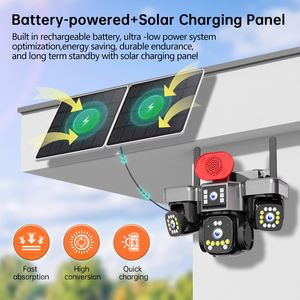 Caméra de sécurité solaire 4G AOV 16MP, 6 moteurs, 4 objectifs, 4 écrans, surveillance 24/7, vision nocturne couleur, caméra PTZ sans fil extérieure CCTV - Product Image 5