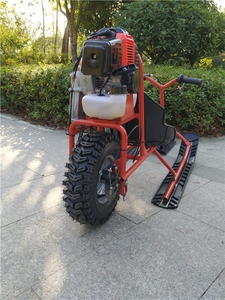 Meilleur cadeau de Noël pour les enfants, jouets d'hiver, scooter à neige à essence, luge, 49cc, 2 temps, acier, plastique, pocket bike, frein à disque réel, 50 kg - Product Image 6
