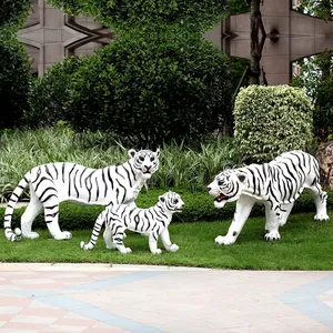 รูปปั้นเสือขนาดเท่าตัวจริงสำหรับตกแต่งสวนสาธารณะหรือสวนสัตว์  ทำจากเรซิ่นและไฟเบอร์กลาส ขายส่ง - Product Image 2