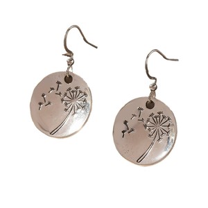 Orecchini pendenti rotondi a forma di tarassaco da donna, gioielli vintage alla moda - Product Image 4