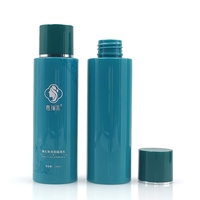 Bouteille en plastique PET brillante bleu lac 100-200 ml personnalisable en gros pour toner, lotion, démaquillant, parfum et emballage cosmétique