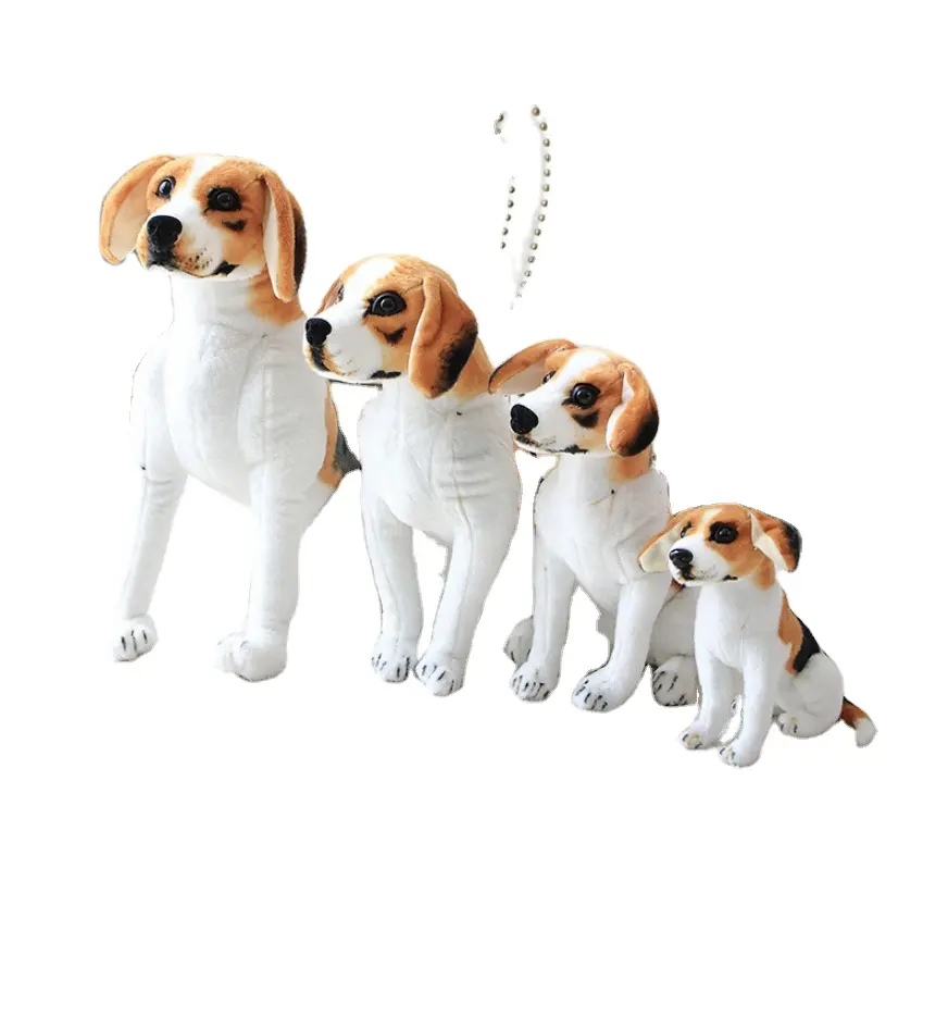Gerçek desen bakmak popüler yumuşak gerçekçi peluş doldurulmuş oyuncak beyaz köpekler