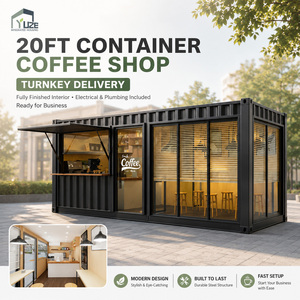 Cafetería Modular Prefabricada Comercial en Contenedor Portátil con Diseño de Techo con Toldo - Product Image 1
