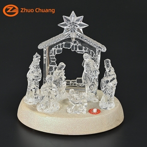 Decoración Navideña LED Personalizada, Figura de Natividad, Decoración de Escritorio, Acrílico, Decoración Religiosa Cristiana para el Hogar - Product Image 4