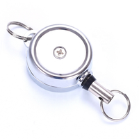 JRGIFTS XH-01, Portacredenciales Retráctil de Aleación de Zinc Personalizado, 20 mm de Diámetro, Longitud Extensible de 250 mm, para Tarjetas de Identificación y Llaveros