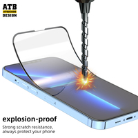 Atouchbo Protection d'écran transparente anti-explosion Nano HD à toucher sensible pour iPhone 14 Pro Max pour iPhone 13 12 11 Verre 100D
