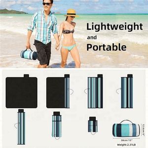 Manta de Picnic de Playa Extra Grande, Plegable, Portátil, de Acrílico, Resistente a la Arena y al Agua, con Acabado en Cuero - Product Image 5