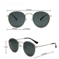 Lunettes de soleil rondes en métal de luxe tendance pour hommes, verres polarisés UV400, lunettes de soleil avec logo personnalisé, verres en verre minéral