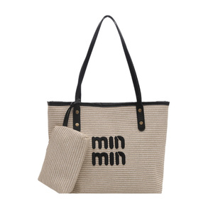 2026 New Style High Quality Single Handle Bucket <b>Bag</b> Trendy Straw Tote Handbag <b>Zip</b> Wholesale High-Value Fashion Shoulder <b>Bag</b> - Product Image 5