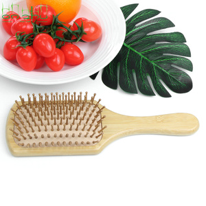 Grosir ramah lingkungan sisir udara bambu alami Biodegradable karet bulu perawatan rambut dengan Logo kustom Laser tampilan rumah - Product Image 5