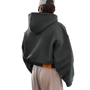 Sweat-shirts et hoodies pour hommes avec logo personnalisé, coupe ample, épais, lourds, épaules tombantes, coupe carrée, sans cordon, pour hommes - Product Image 3