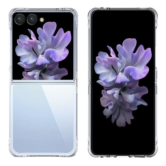Transparent TPU PC Folding Phone Back Phone Case for Samsung Galaxy Z Flip 7 6 Flip5 4 5G Drop Proof Cover