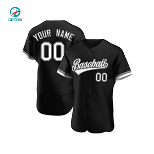 Chemise de baseball pour homme en sublimation, vierge, sport, voyage, mode, décontractée, boutonnée, t-shirts, hip-hop, chemise de baseball noire - Product Image 1