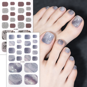 Nouvel Arrivage : Wraps pour Ongles de Pieds Couleur Unie Dégradée, Autocollants Sans Cuisson, Sans Gel, Imperméables et Longue Durée - Product Image 6