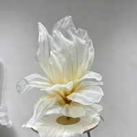 Fleur artificielle géante en organza, faite à la main en fil de soie, grande fleur pour mariage, vitrine, événement, fête, décoration de fond