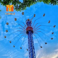 Parc d'attractions passionnant Attraction Adultes Carnaval Jeux Rotatif Free Fall Flying Tower Manèges à vendre