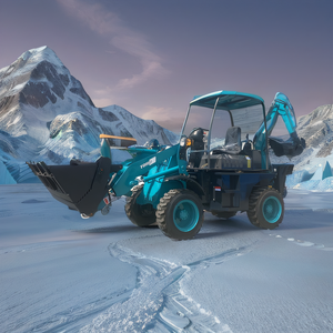 Retroexcavadora azul, cargadora de ruedas, cargadora de ruedas, retroexcavadora 4x4 con EPA/CE a la venta - Product Image 2