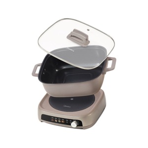 Casserole électrique Midea 2200W 283x283x73mm, cuisinière à induction avec revêtement en titane pour usage domestique - Product Image 3