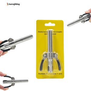 Raccord rapide pour pistolet à graisse à verrouillage robuste 10000 PSI en acier, double buse d'huilage - Product Image 3