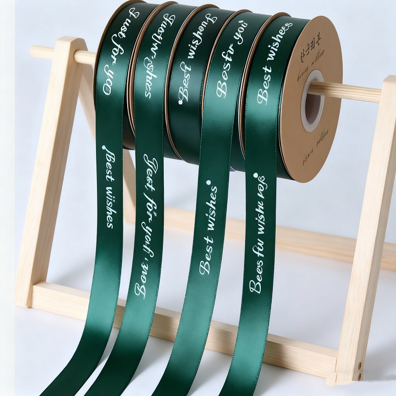 Factory Wholesale Gold Foil Thanks logo Decorative Gift Wrap Printed Ribbon with logo