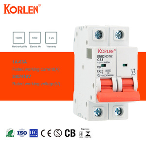 KORLEN 4P B tipi MCB 6kA 25A AC DIN ray muhafazası konut sistemleri devre kesici - Product Image 2