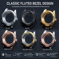 Boîtier de montre de luxe personnalisé de haute qualité en acier inoxydable 316L avec mouvement NH35 NH36, verre saphir, étanche 30m, 36mm/39mm