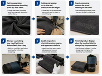 100% microfibre fitness poids banc serviette avec capuche fermeture éclair poche logo broderie sans quantité minimale de commande sport serviette de sport