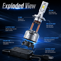 Ampoule de phare LED automatique SFIDA K5 9-16V 12V, ampoule de remplacement pour phares de voiture, moto, feux antibrouillard